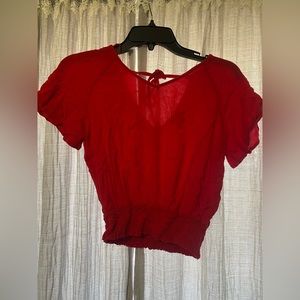 Paper crane red blouse